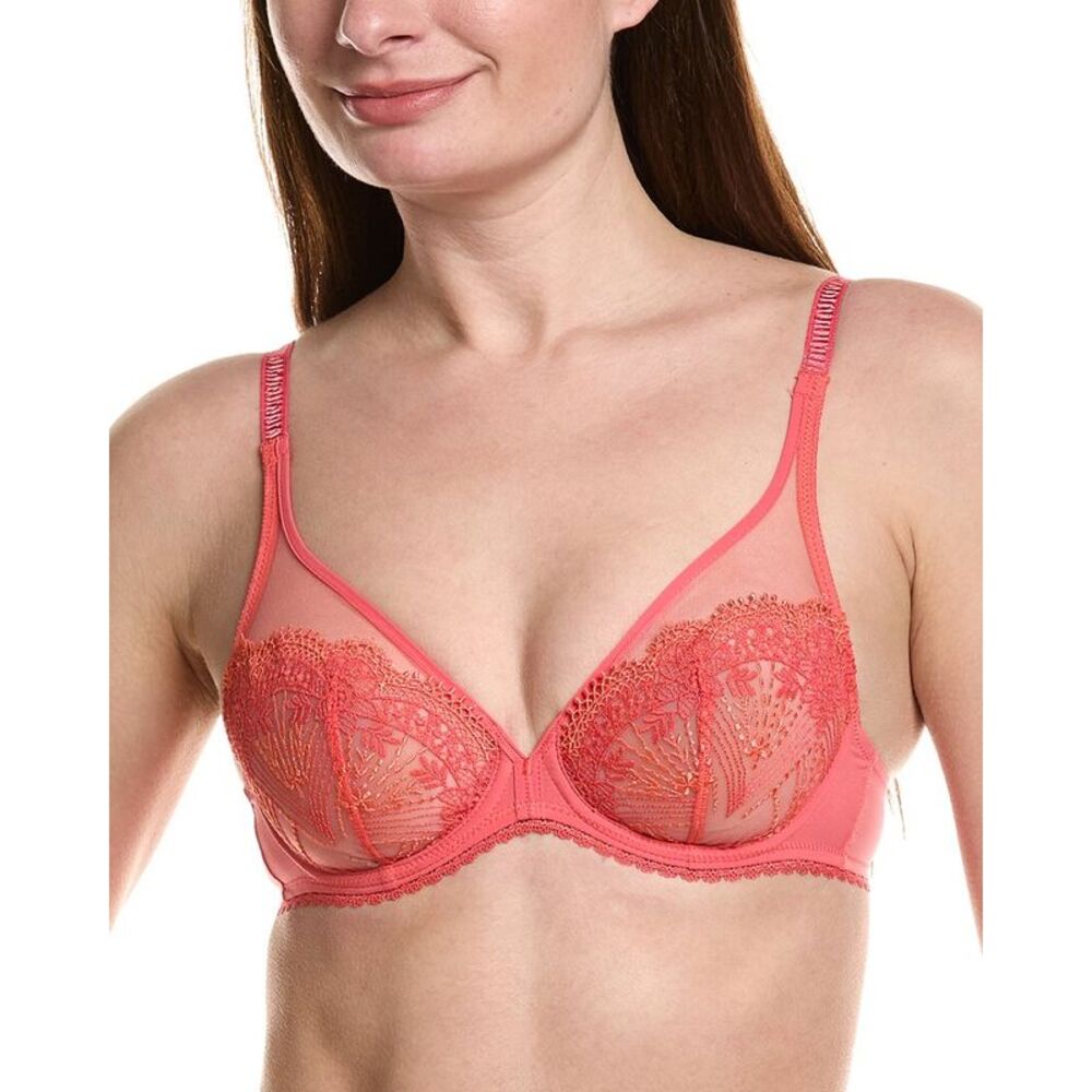 Simone Pérèle Womens Simone Perele Allure Sheer Plunge Bra, Red